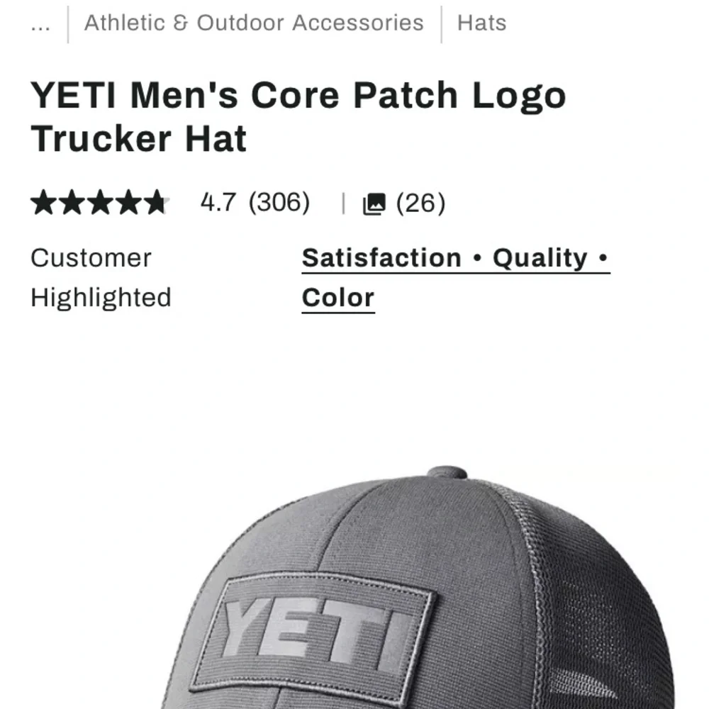 New: YETI Core Patch Logo Truckers Hat. SnapBack. One Size